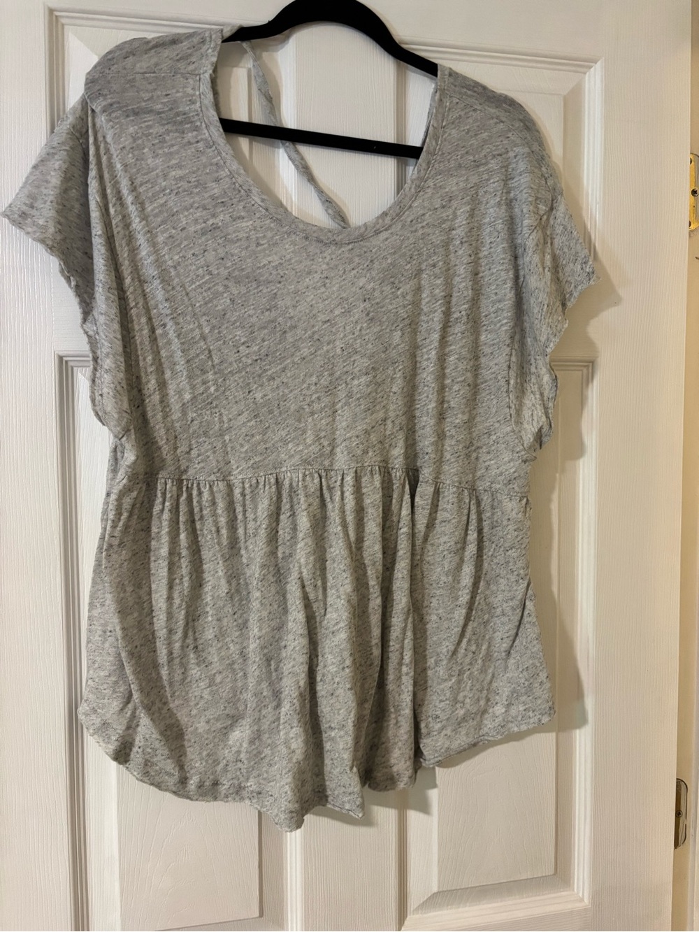 Women's Heather Gray Short Sleeve Babydoll Top American Eagle size large